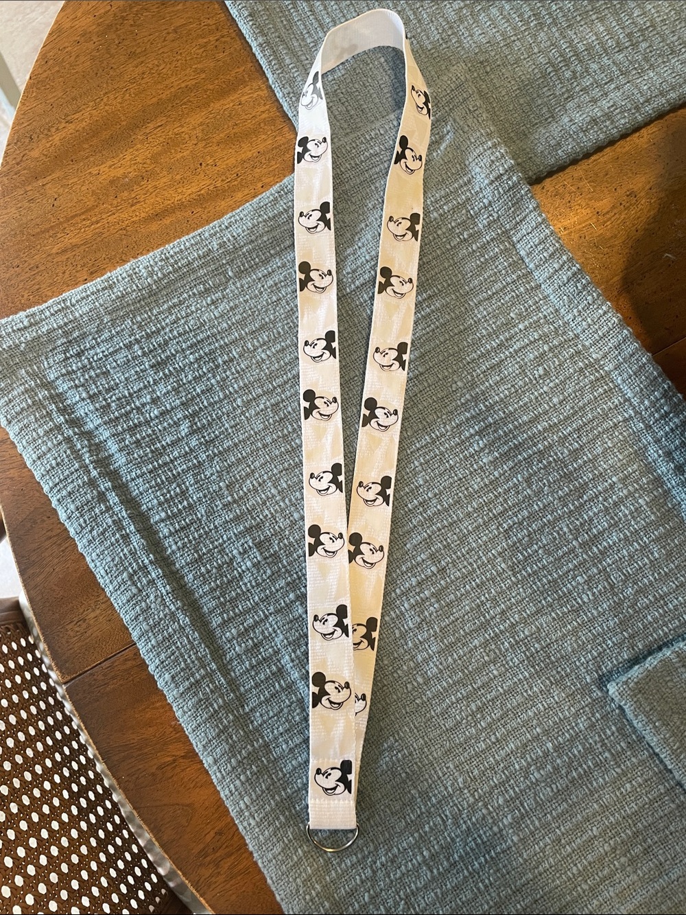 Disney White and Black Mickey Mouse Lanyard